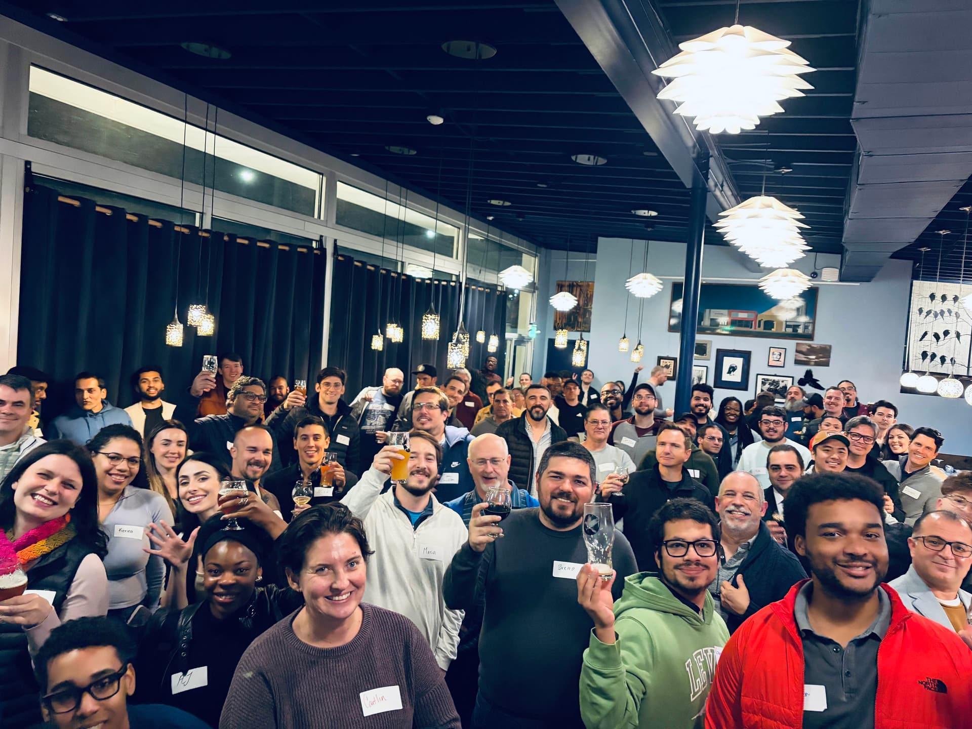 Orlando Devs community members gathered at a meetup